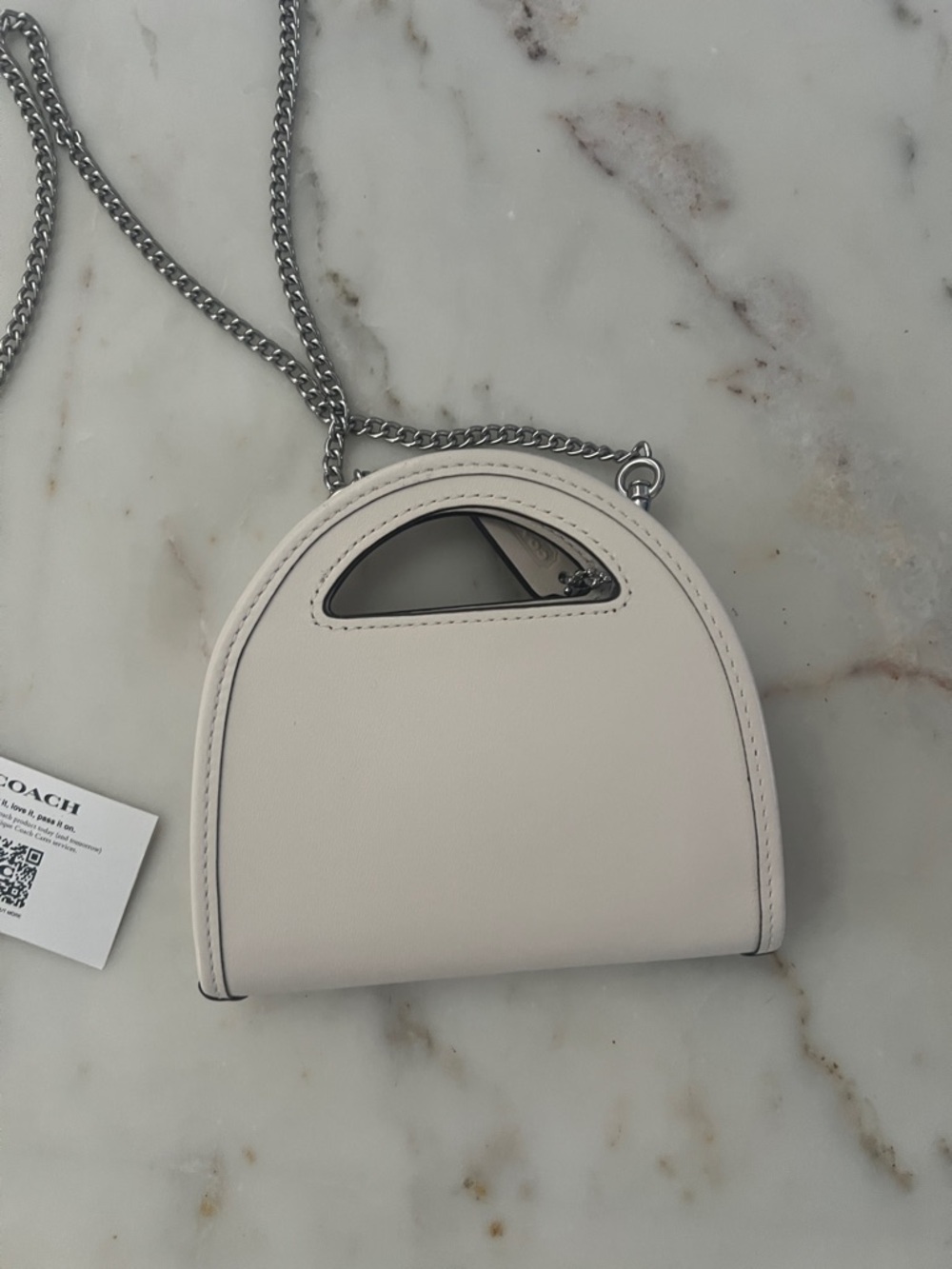 Coach Womens Top Handle Card Case Bone Color New without Tags - Picture 6 of 7